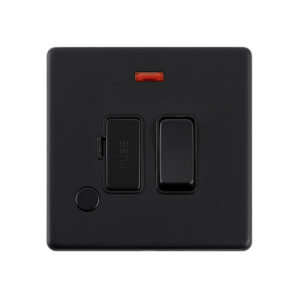 Saxby Electrical - Saxby Electrcial Screwless 13A Switched Fused Spur Unit with Flex Outlet and Neon Matt Black (SL323BLB)