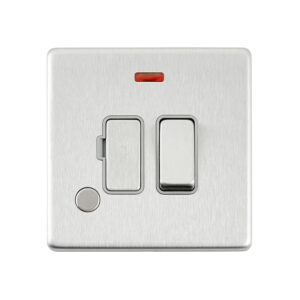 Saxby Electrical - Saxby Electrcial Screwless 13A Switched Fused Spur Unit with Flex Outlet and Neon Brushed Steel (SL323BSG)