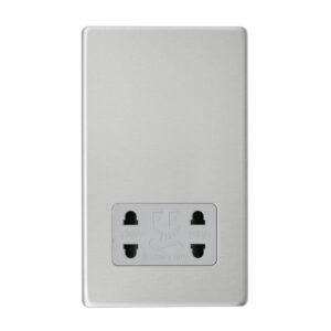Saxby Electrical - Saxby Electrcial Screwless Dual Voltage Shaver Socket Brushed Steel (SL441BSG)