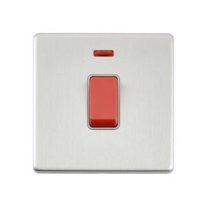 Saxby Electrical - Saxby Electrcial Screwless 45A 1G DP Switch Neon Brushed Steel (SL553BSG)