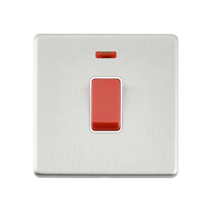 Saxby Electrical - Saxby Electrcial Screwless 45A 1G DP Switch Neon Brushed Steel (SL553BSW)