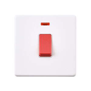 Saxby Electrical - Saxby Electrcial Screwless 45A 1G DP Switch Neon Matt White (SL553WHW)