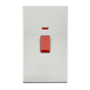 Saxby Electrical - Saxby Electrcial Screwless 45A Large Plate DP Switch Neon Brushed Steel (SL555BSG)