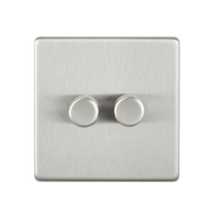 Saxby Electrical - Saxby Electrcial Screwless 2G LED Dimmer 5-100W Brushed Steel (SL662BS)