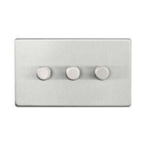 Saxby Electrical - Saxby Electrcial Screwless 3G LED Dimmer 5-100W Brushed Steel (SL663BS)