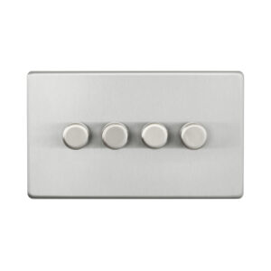 Saxby Electrical - Saxby Electrcial Screwless 4G LED Dimmer 5-100W Brushed Steel (SL664BS)