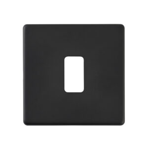 Grid Range - Saxby Electrical Screwless 1G Grid Front Plate Matt Black (SLGFP1BL)