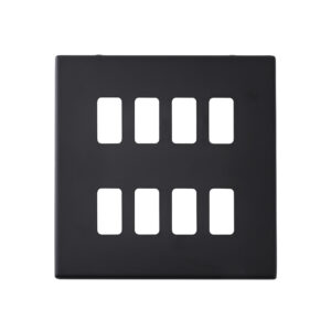 Grid Range - Saxby Electrical Screwless 8G Grid Front Plate Matt Black (SLGFP8BL)