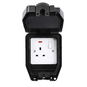 Saxby Electrical Weatherproof 13A 1G DP Socket Black