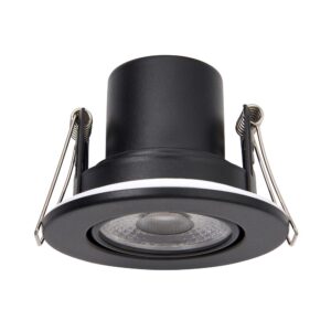 Saxby ShieldECO 500 Fire Rated Tilt Downlight CCT Dimmable - Matt Black