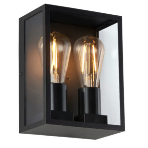 Saxby Lighting - Saxby Breton twin IP44 10W Black (118838)