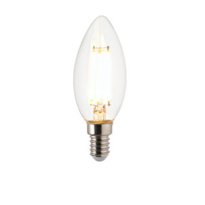 E14 Bulbs - Saxby E14 LED WHITE FILAMENT CANDLE 4.5W 470LM 104LM/W 2700K (120799)