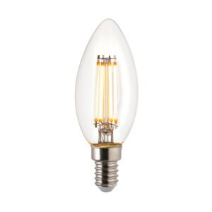 E14 Bulbs - Saxby E14 LED FILAMENT CANDLE 2.2W ULTRA EFFICIENT 470LM 214LM/W 3000K (120802)