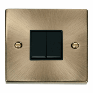 Click Scolmore - Click Deco 2 Gang 2 Way 10Ax Switch Black (VPAB012BK)