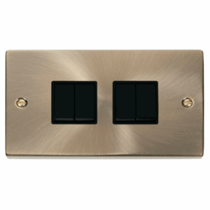 Click Scolmore - Click Deco 4 Gang 2 Way 10Ax Switch Black (VPAB019BK)