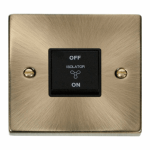 Click Scolmore - Click Deco 10A 3 Pole Fan Isolation Plate Switch (VPAB020BK)