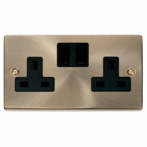 Click Scolmore - Click Deco 2 Gang 13A Dp Switched Socket Outlet Black (VPAB036BK)