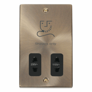 Click Scolmore - Click Deco Dual Voltage Shaver Socket Outlet 115/230V Black (VPAB100BK)