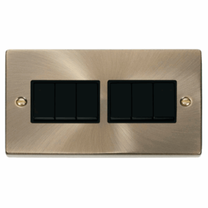 Click Scolmore - Click Deco 6 Gang 2 Way 10Ax Switch Black (VPAB105BK)