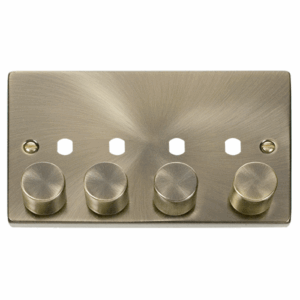 Click Scolmore - Click Deco Vpab 4 Gang Double Dimmer Plate & Knobs (VPAB154PL)