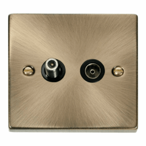 Click Scolmore - Click Deco 1 Gang Satellite & Isolated Coaxial Socket Outlet Black (VPAB157BK)