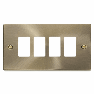 Click Deco 4 Gang GridPro Frontplate Antique Brass
