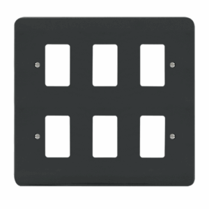 Click Deco Gpro 6 Gang Deco Plate Anthracite Grey