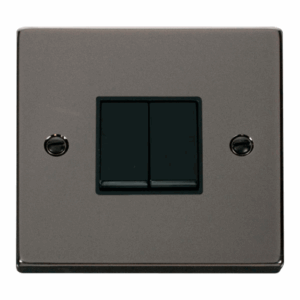 Click Scolmore - Click Deco 2 Gang 2 Way 10Ax Switch Black (VPBN012BK)
