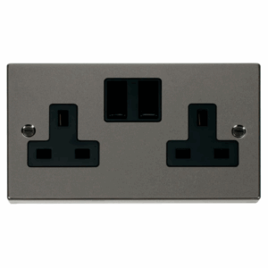 Click Scolmore - Click Deco 2 Gang 13A Dp Switched Socket Outlet Black (VPBN036BK)