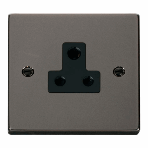 Click Scolmore - Click Deco 5A Round Pin Socket Outlet Black (VPBN038BK)