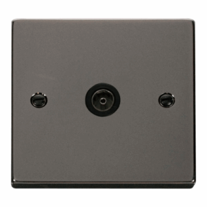 Click Scolmore - Click Deco Single Coaxial Socket Outlet Black (VPBN065BK)
