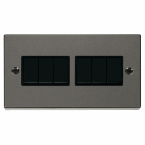 Click Scolmore - Click Deco 6 Gang 2 Way 10Ax Switch Black (VPBN105BK)