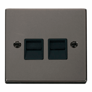 Click Scolmore - Click Deco Twin Telephone Socket Outlet Secondary Black (VPBN126BK)