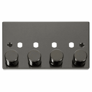 Click Scolmore - Click Deco Vpbn 4 Gang Double Dimmer Plate & Knobs (VPBN154PL)