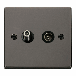 Click Scolmore - Click Deco 1 Gang Satellite & Isolated Coaxial Socket Outlet Black (VPBN157BK)