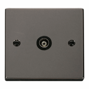 Click Scolmore - Click Deco Single Isolated Coaxial Socket Outlet Black (VPBN158BK)