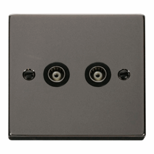 Click Scolmore - Click Deco Twin Isolated Coaxial Socket Outlet Black (VPBN159BK)