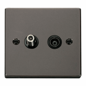 Click Scolmore - Click Deco 1 Gang Satellite & Coaxial Socket Outlet Black (VPBN170BK)