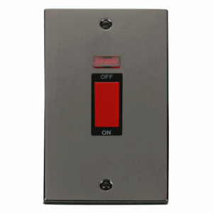 Click Scolmore - Click Deco 2 Gang 45A Dp Switch With Neon Black (VPBN203BK)