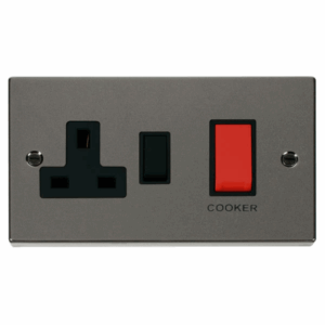 Click Scolmore - Click Deco 45A Dp Switch 13A Switched Socket Black (VPBN204BK)