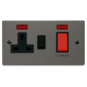 Click Scolmore - Click Deco 45A Dp Switch 13A Switched Socket & Neons (2) Black (VPBN205BK)