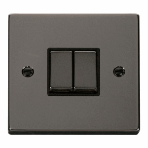 Click Scolmore - Click Deco 2 Gang 2 Way Ingot 10Ax Switch Black (VPBN412BK)