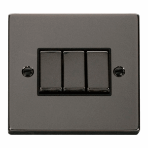 Click Scolmore - Click Deco 3 Gang 2 Way Ingot 10Ax Switch Black (VPBN413BK)