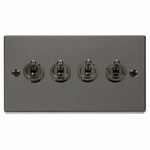 Click Scolmore - Click Deco 4 Gang 2 Way 10Ax Toggle Switch (VPBN424)