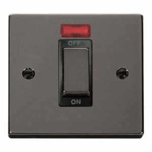 Click Scolmore - Click Deco Ingot 1 Gang 45A Dp Switch With Neon Black (VPBN501BK)