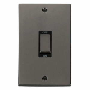 Click Scolmore - Click Deco Ingot 2 Gang 45A Dp Switch Black (VPBN502BK)