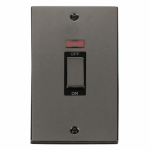 Click Scolmore - Click Deco Ingot 2 Gang 45A Dp Switch With Neon Black (VPBN503BK)