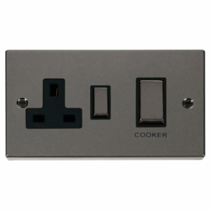 Click Scolmore - Click Deco Ingot 45A Dp Switch 13A Switched Socket Black (VPBN504BK)