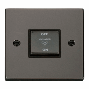Click Scolmore - Click Deco 10A Ingot 3 Pole Fan Isolation Plate Switch (VPBN520BK)