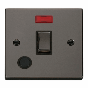 Click Scolmore - Click Deco 20A 1 Gang Dp Ingot Switch With Flex Outlet And Neon Black (VPBN523BK)